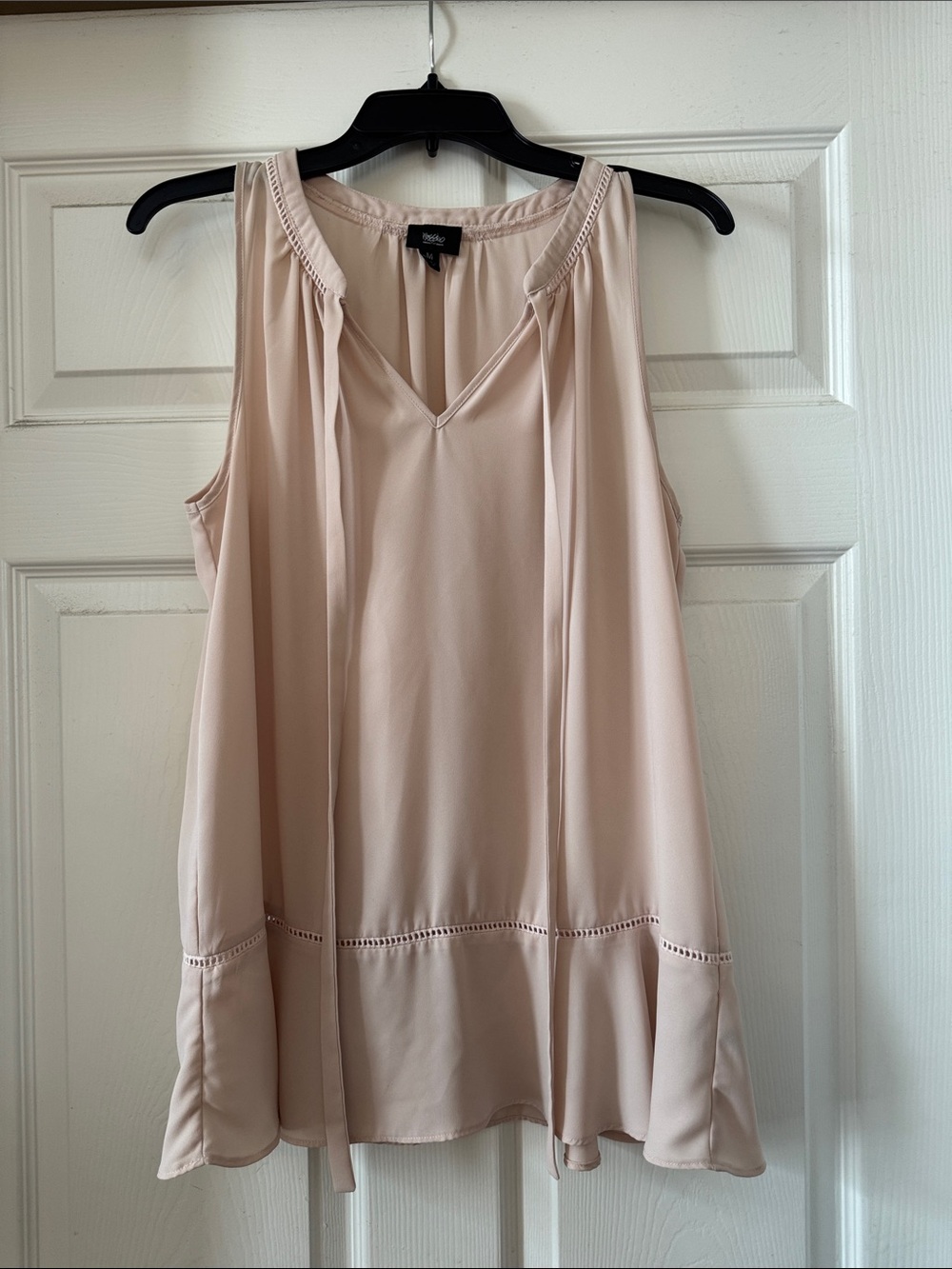 Mossimo Supply Co. Blush Pink Sleeveless V-Neck Swing Blouse